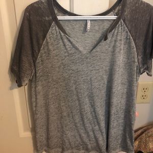 Z supply grey v neck burnout tee